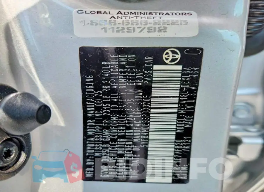 5YFB4MDE9SP333705 Photo# 12
