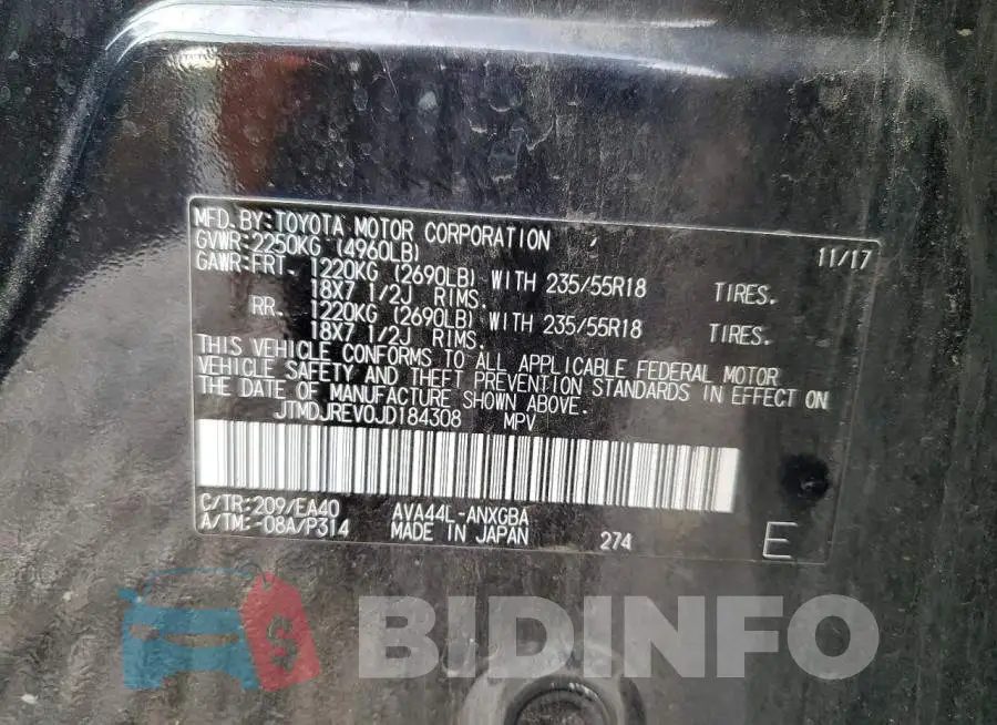 JTMDJREV0JD184308 Photo# 13