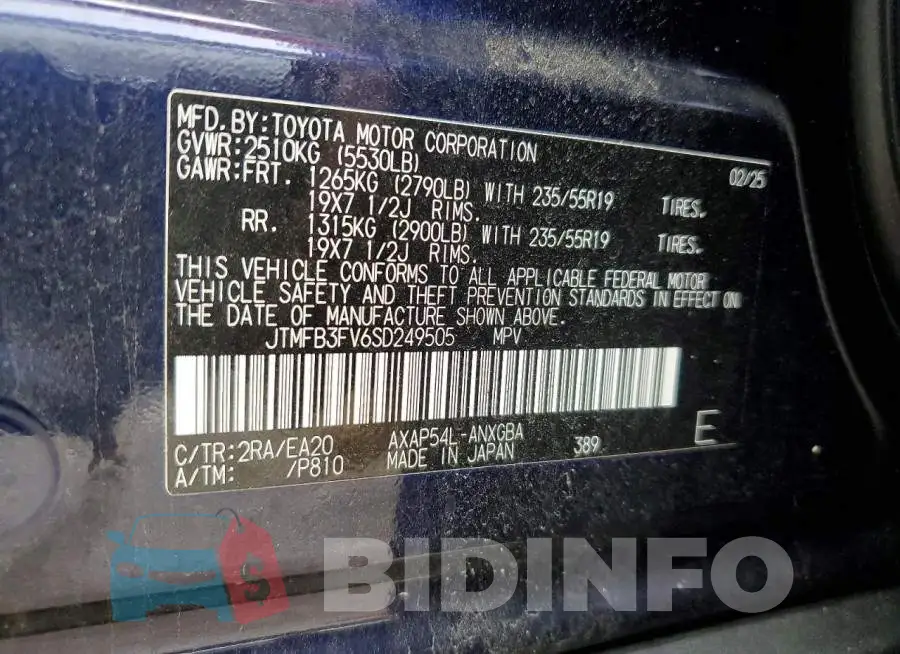 JTMFB3FV6SD249505 Photo# 13