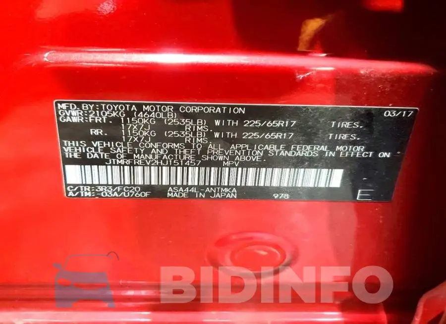 JTMRFREV2HJ151457 Photo# 14