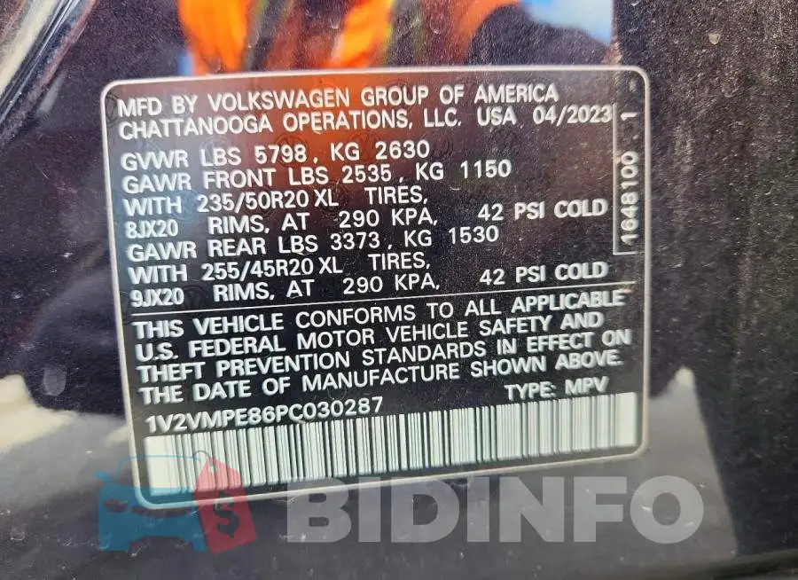 1V2VMPE86PC030287 Photo# 12