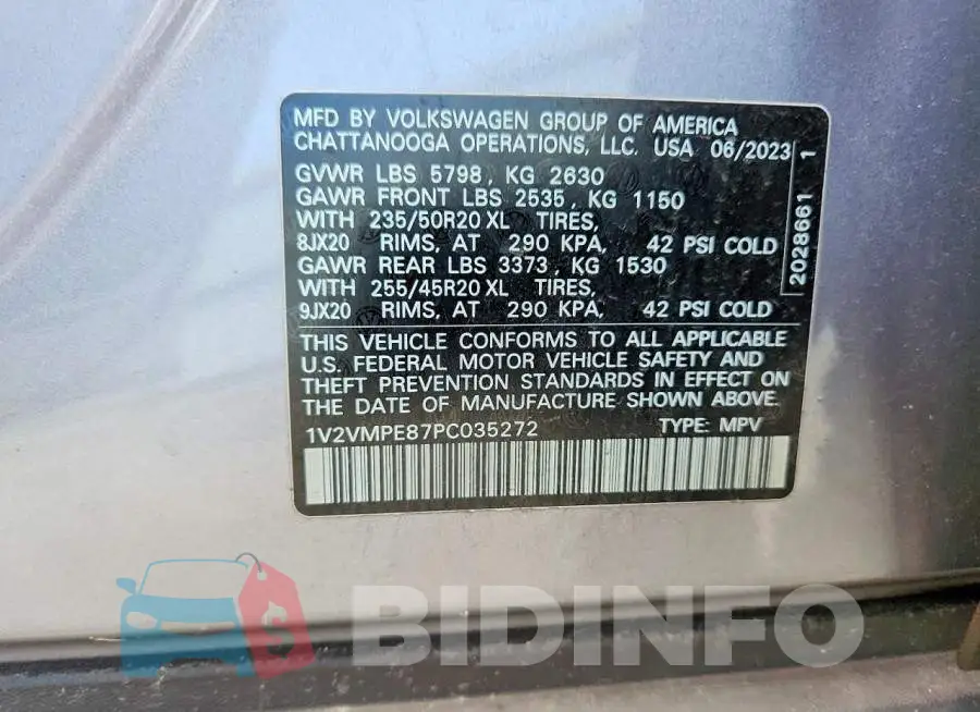 1V2VMPE87PC035272 Photo# 13