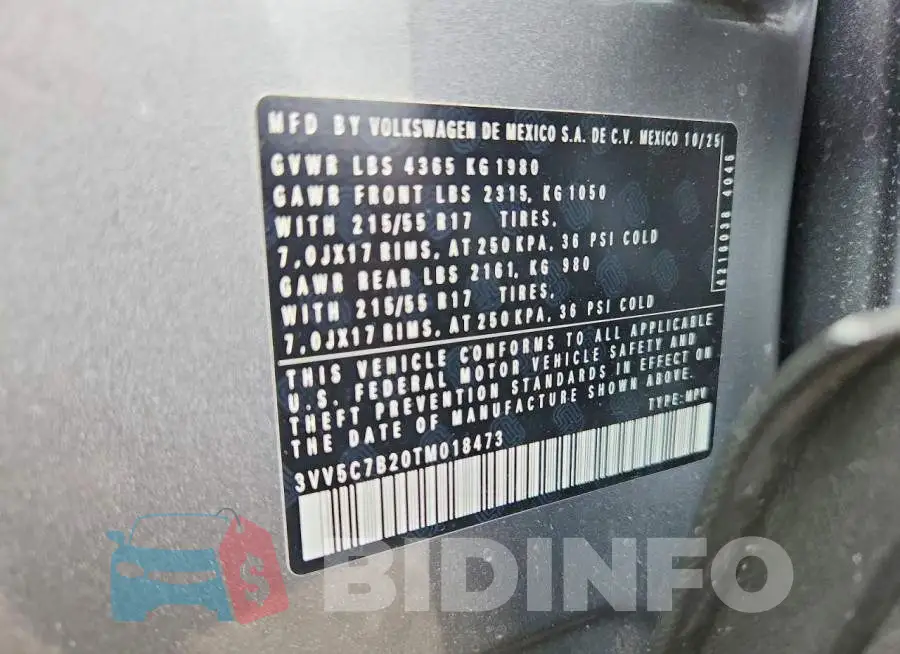 3VV5C7B20TM018473 Photo# 13