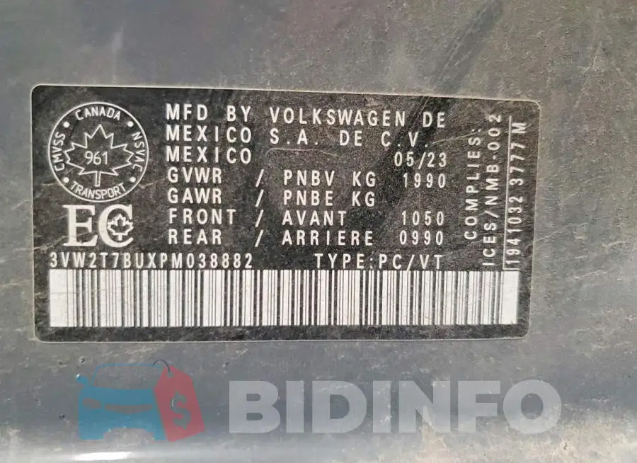 3VW2T7BUXPM038882 Photo# 12