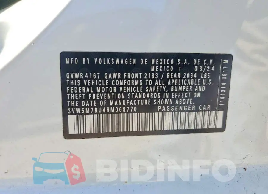 3VW5M7BU4RM069770 Photo# 12