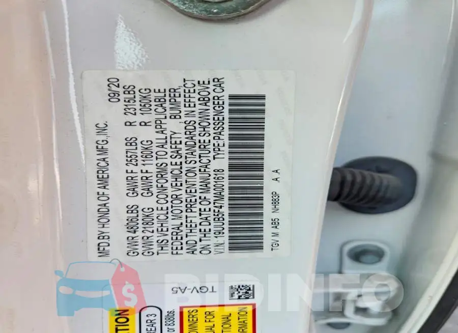 19UUB5F47MA001618 Photo# 12
