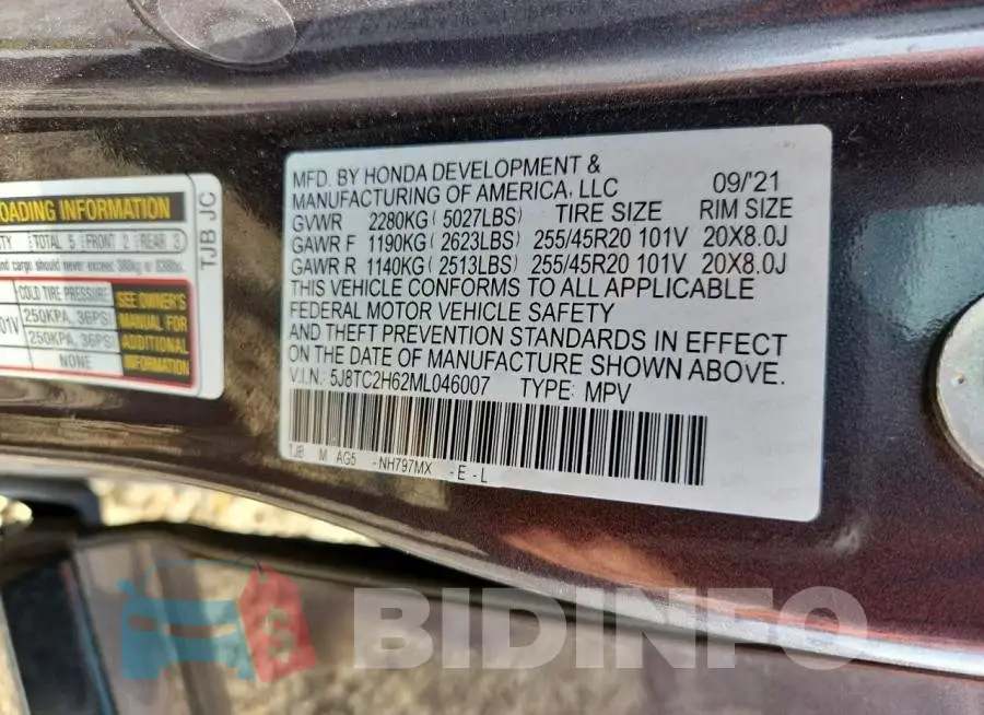 5J8TC2H62ML046007 Photo# 13