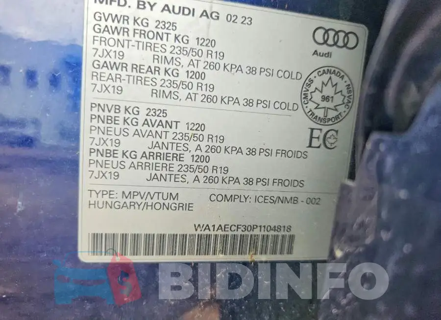 WA1AECF30P1104818 Photo# 12