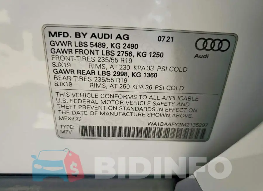 WA1BAAFY2M2135297 Photo# 14