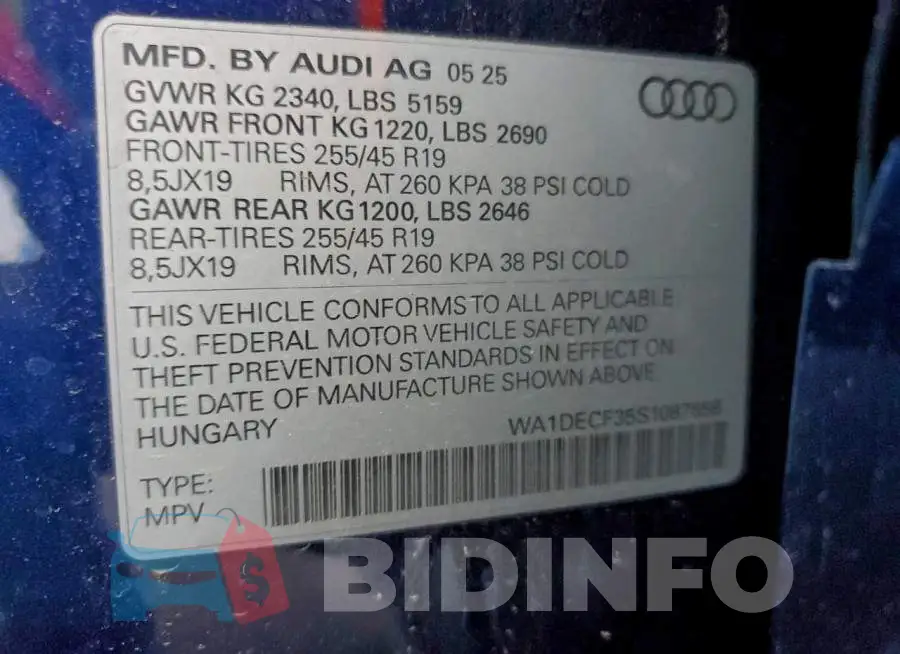 WA1DECF35S1087858 Photo# 13