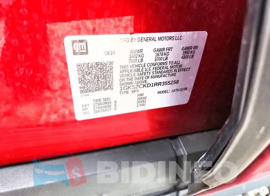 1GKS2CKD1RR355258 Photo# 14