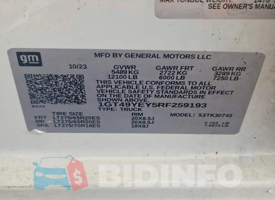1GT49YEY5RF259193 Photo# 12