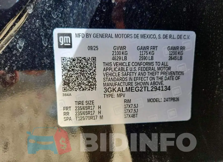 3GKALMEG2TL294134 Photo# 13