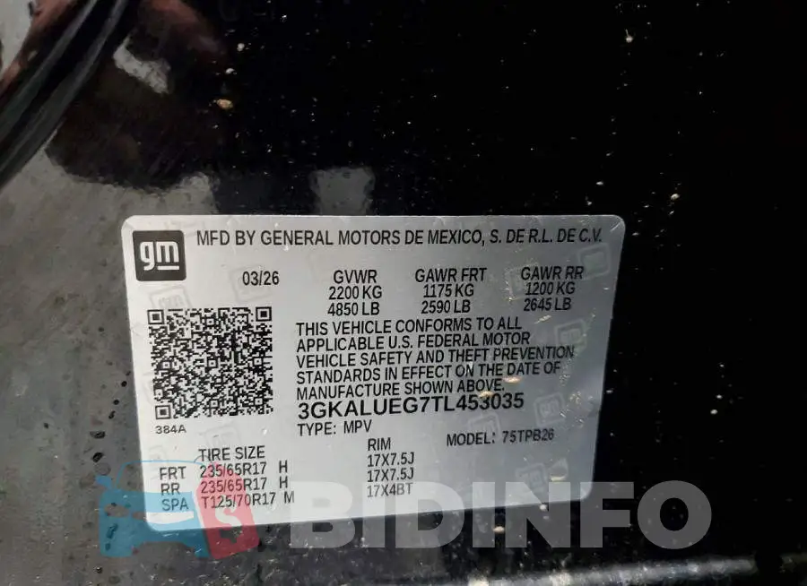 3GKALUEG7TL453035 Photo# 14