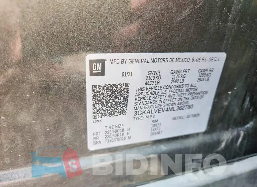 3GKALVEV4ML362780 Photo# 14