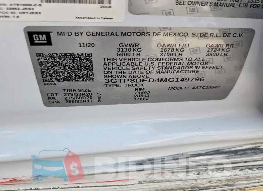 3GTP8DED4MG149796 Photo# 13