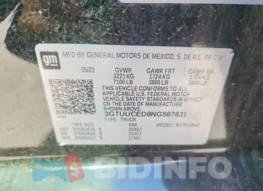 3GTUUCED8NG587831 Photo# 13