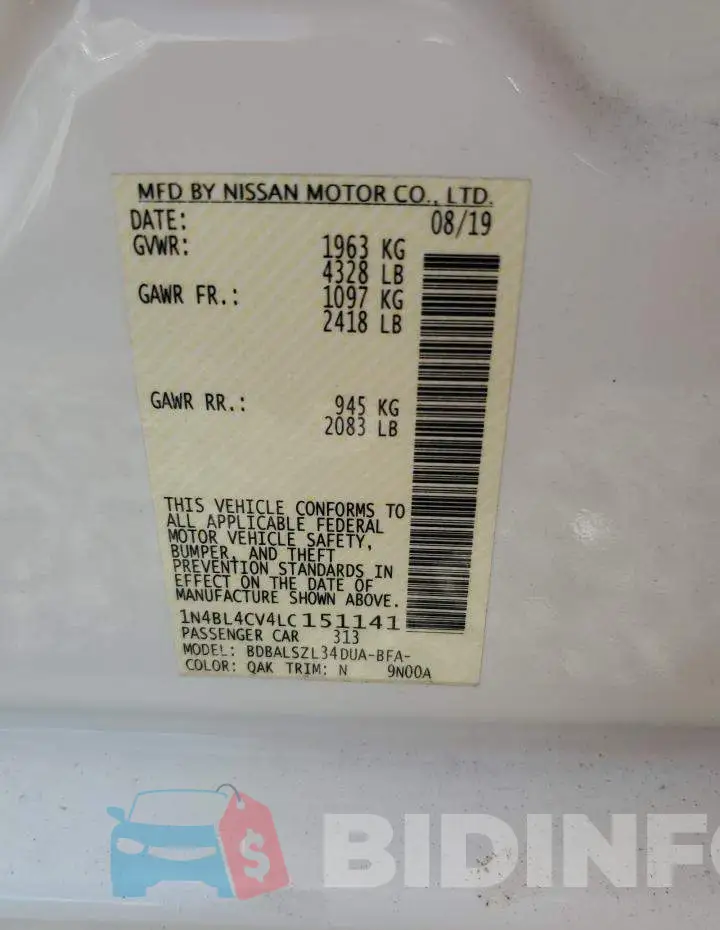 1N4BL4CV4LC151141 Photo# 12