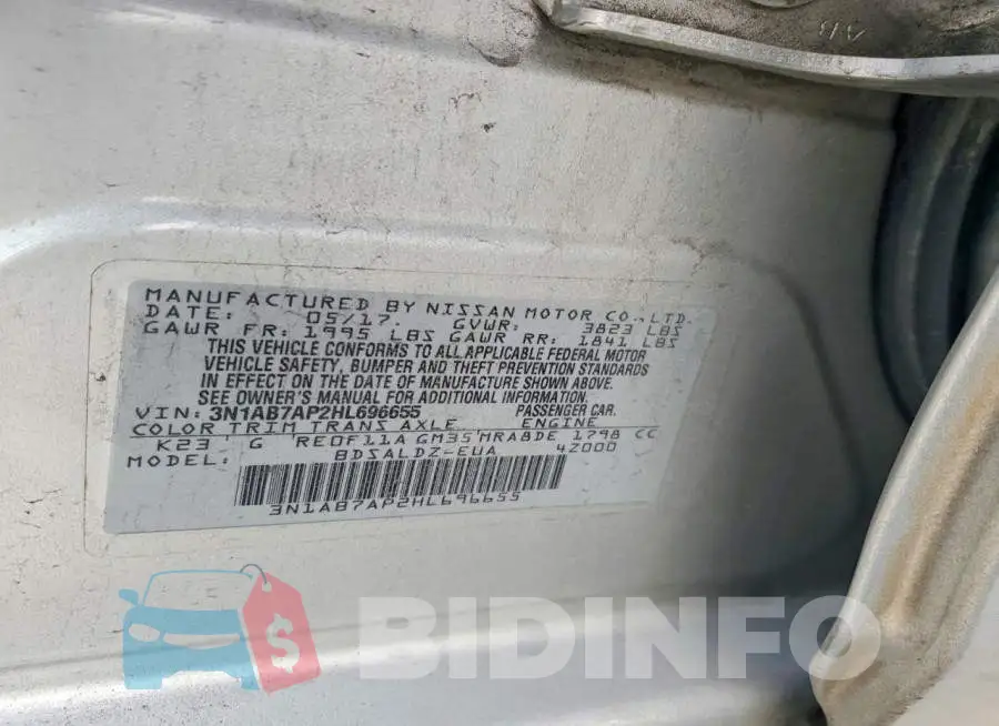 3N1AB7AP2HL696655 Photo# 12