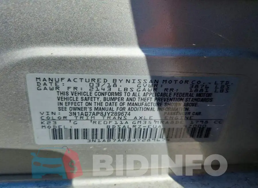 3N1AB7AP8JY289674 Photo# 12