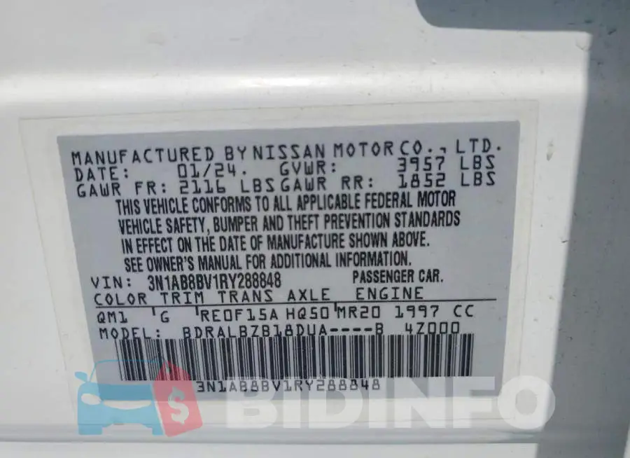 3N1AB8BV1RY288848 Photo# 13