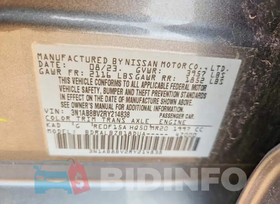 3N1AB8BV2RY214838 Photo# 12