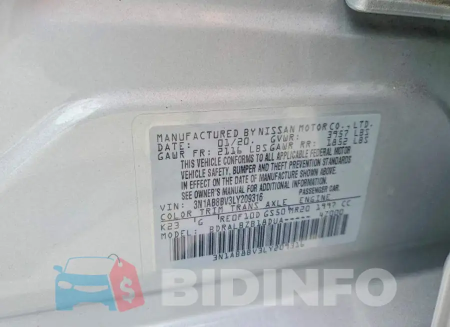 3N1AB8BV3LY209316 Photo# 12