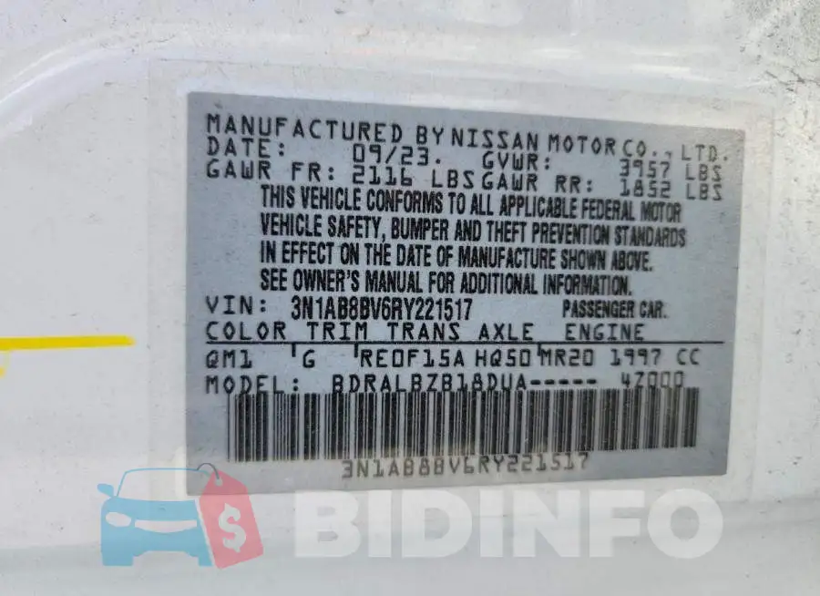 3N1AB8BV6RY221517 Photo# 13