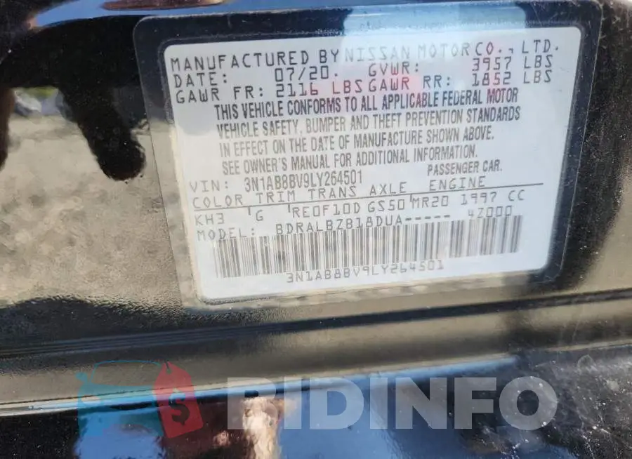 3N1AB8BV9LY264501 Photo# 12