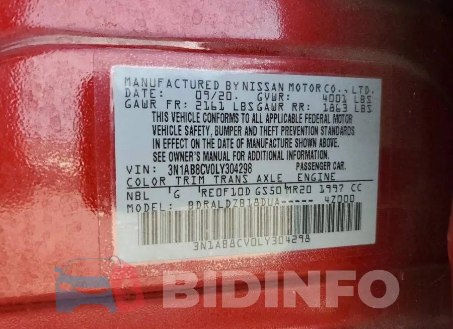 3N1AB8CV0LY304298 Photo# 12