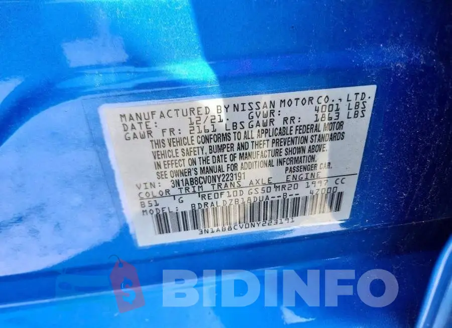 3N1AB8CV0NY223191 Photo# 12
