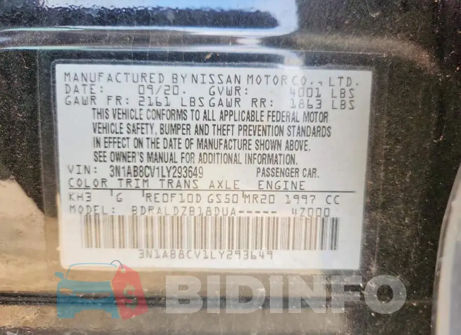 3N1AB8CV1LY293649 Photo# 12