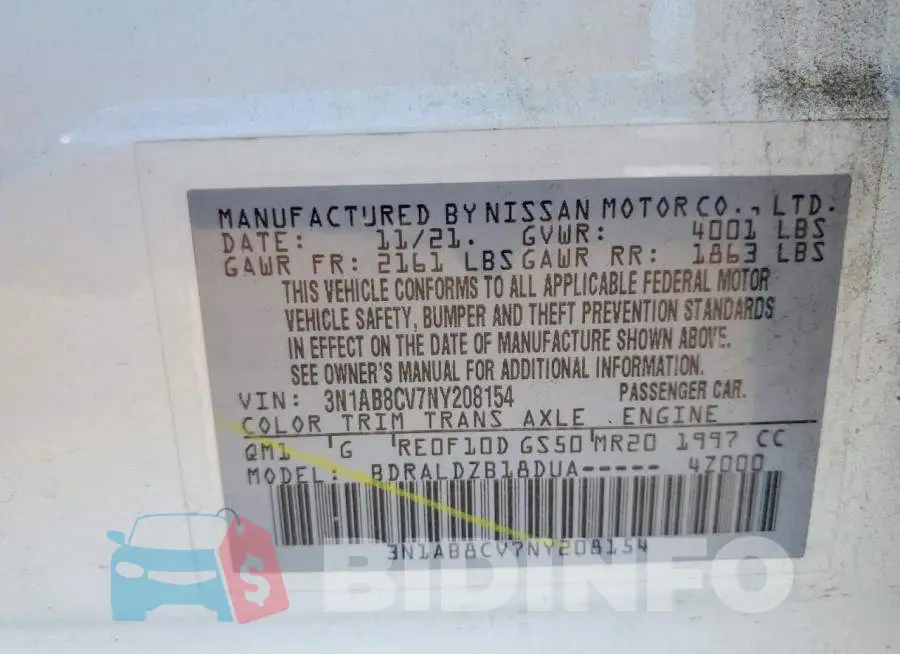 3N1AB8CV7NY208154 Photo# 12