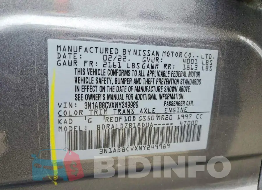3N1AB8CVXNY249989 Photo# 12