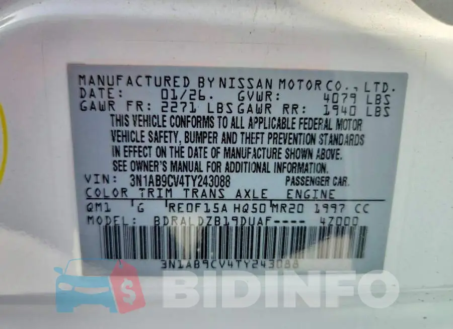3N1AB9CV4TY243088 Photo# 13