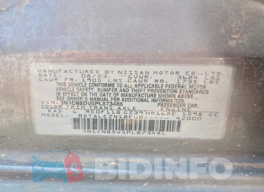 3N1CN8DV5PL873486 Photo# 12