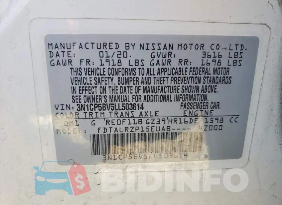 3N1CP5BV5LL503614 Photo# 13