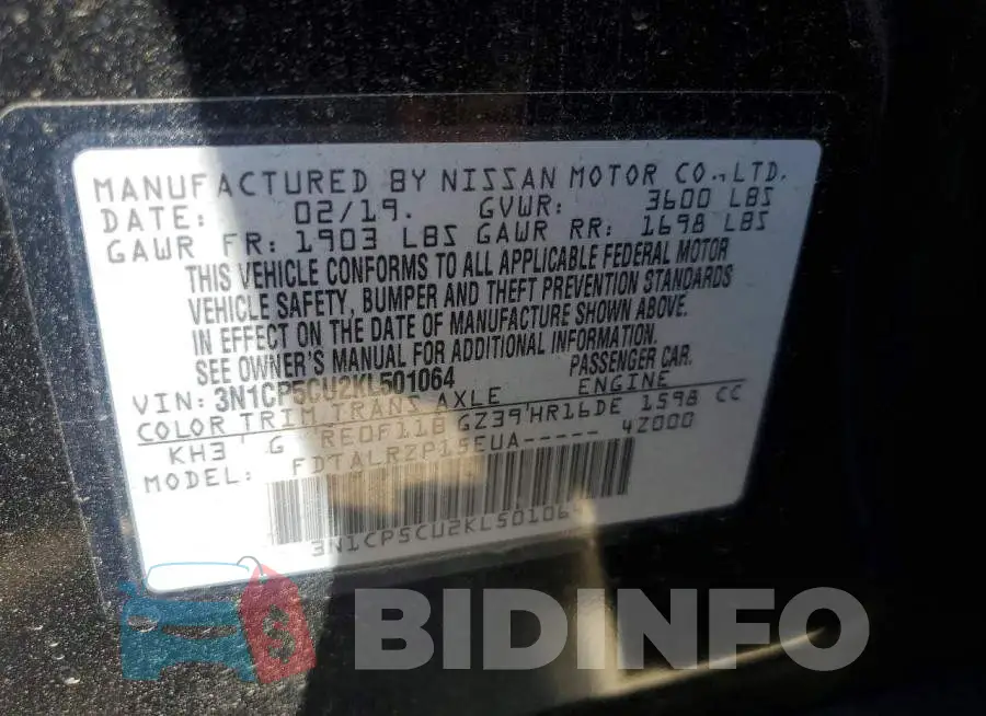 3N1CP5CU2KL501064 Photo# 14
