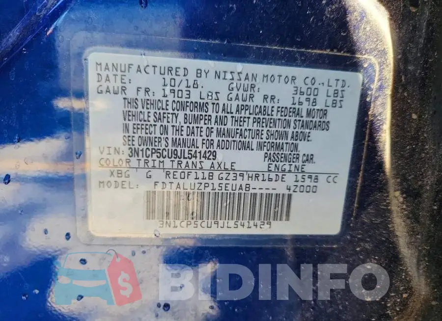 3N1CP5CU9JL541429 Photo# 13