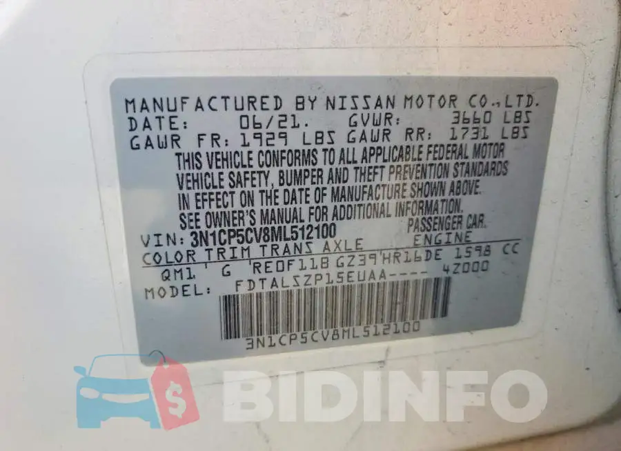 3N1CP5CV8ML512100 Photo# 12