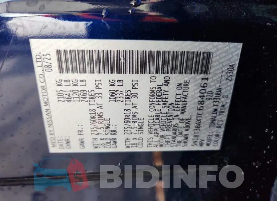 5N1BT3BAXTC684061 Photo# 14