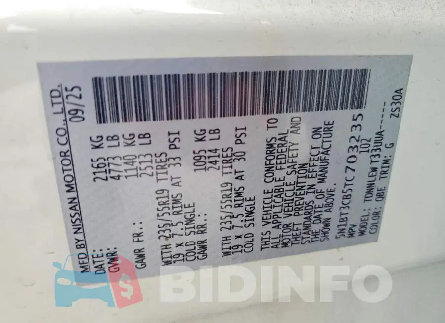 5N1BT3CB5TC703235 Photo# 13
