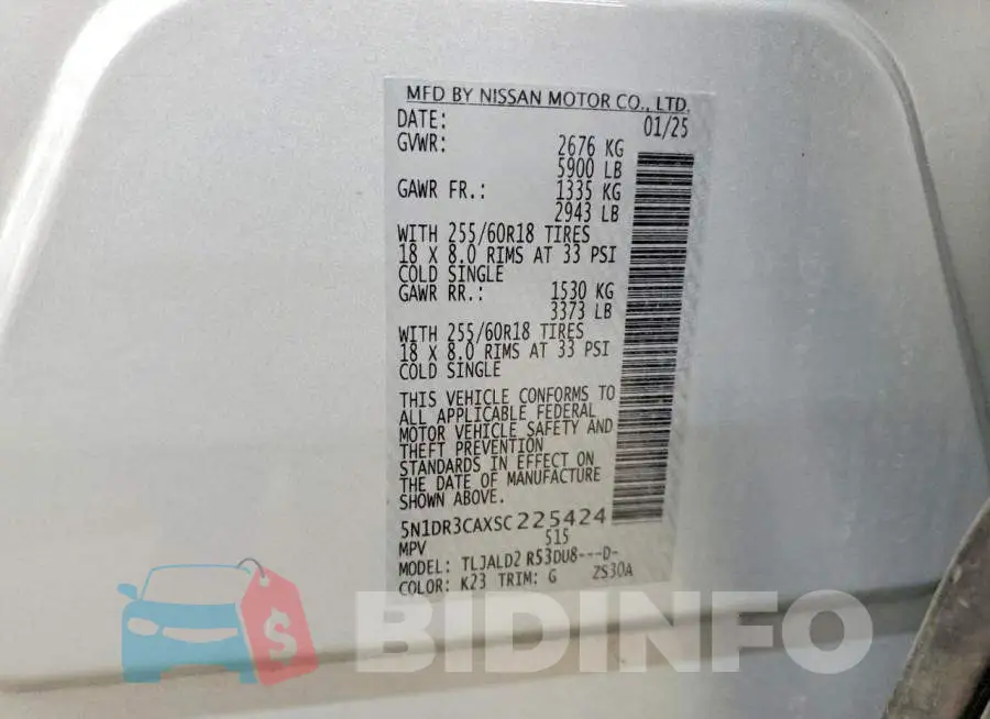 5N1DR3CAXSC225424 Photo# 13