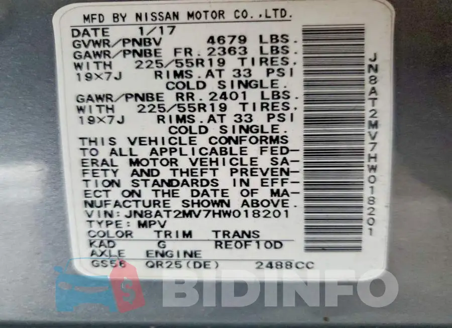 JN8AT2MV7HW018201 Photo# 14