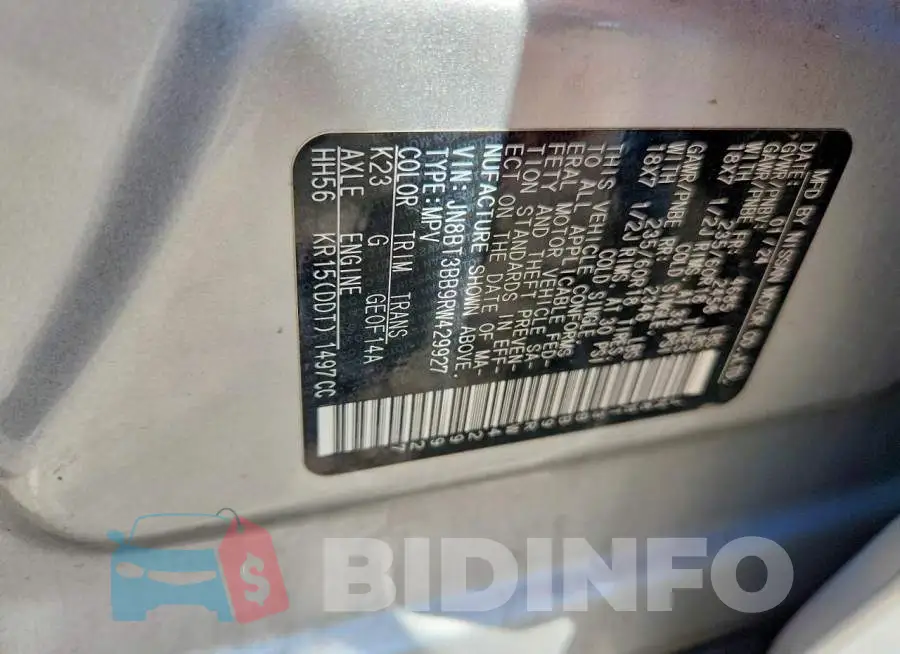 JN8BT3BB9RW429927 Photo# 13