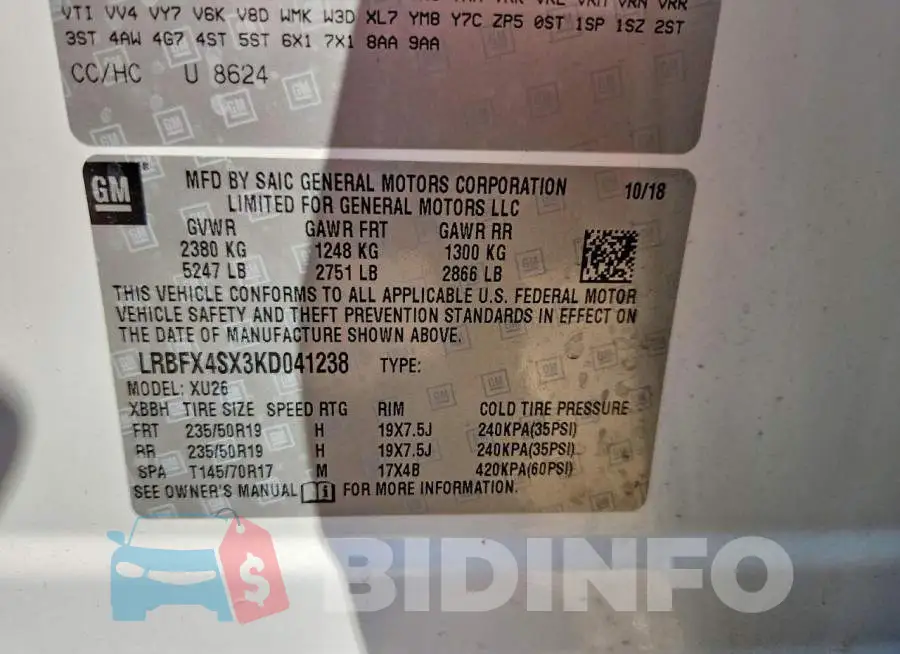 LRBFX4SX3KD041238 Photo# 13