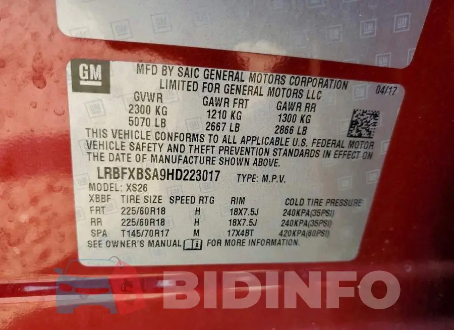 LRBFXBSA9HD223017 Photo# 14