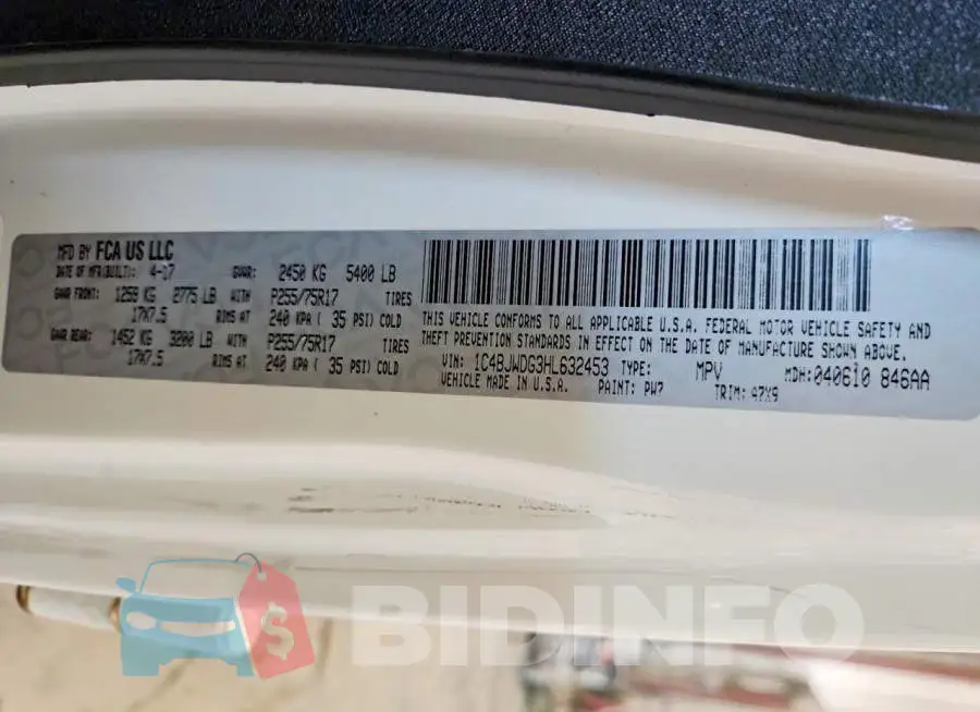 1C4BJWDG3HL632453 Photo# 12