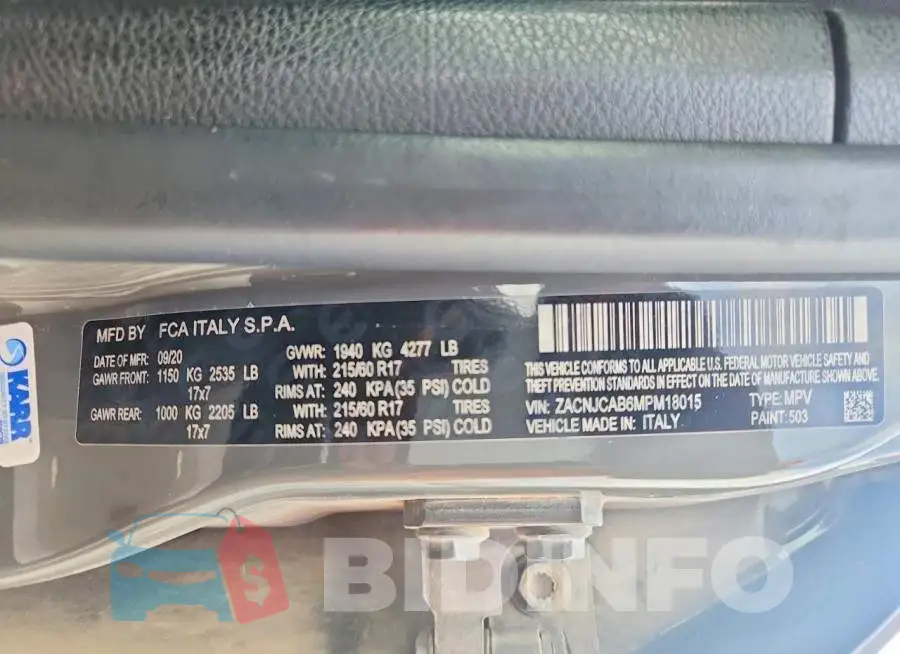 ZACNJCAB6MPM18015 Photo# 13
