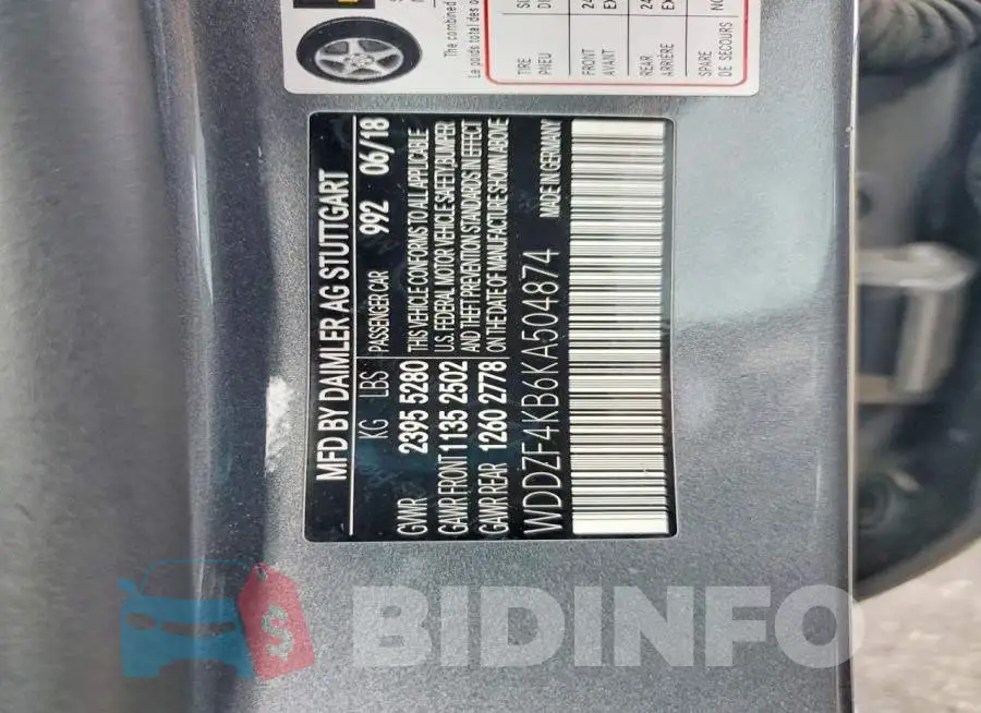 WDDZF4KB6KA504874 Photo# 12